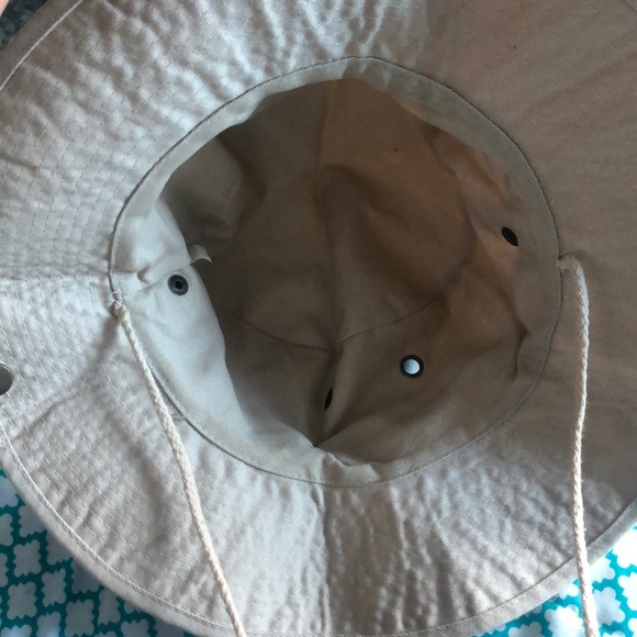 Tan Bucket Hat with drawstring - Picture 3 of 3